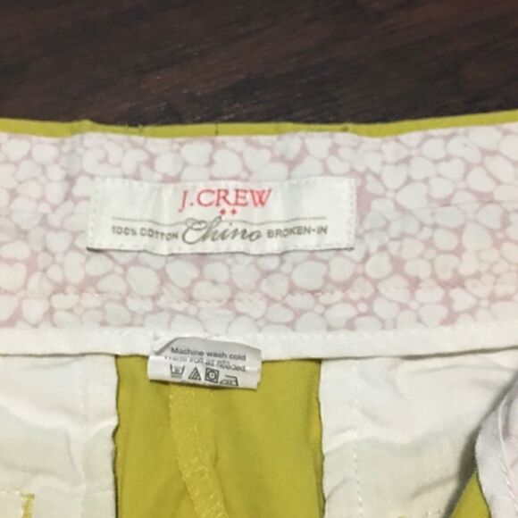2 Green Mustard yellow shorts by J.Crew - Picture 2 of 3